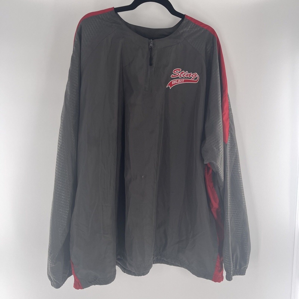 Holloway Windbreaker Jacket Size 3XL Adult Long Sleeve 1/4 Zip Red Lined‎